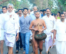 Bantwal: Swami Prasanga Sagar arrives in city from Shravanabelagola